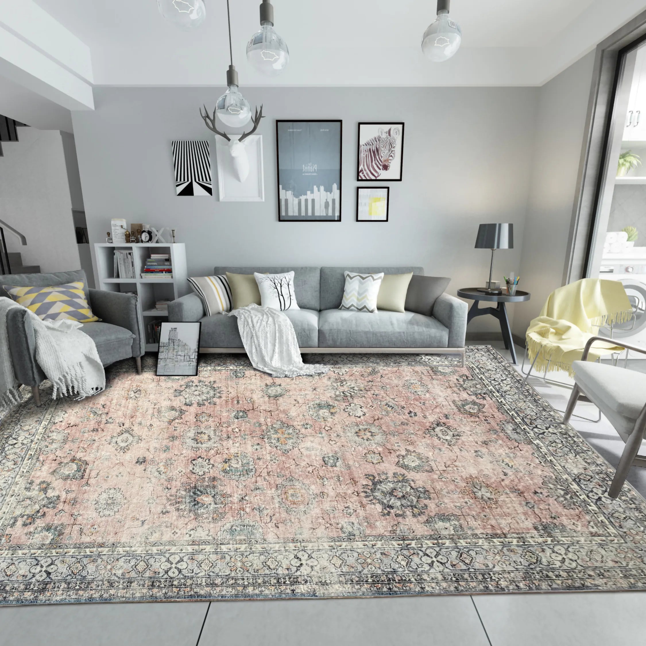 Vinatge Floral Area Rugs for Living Room