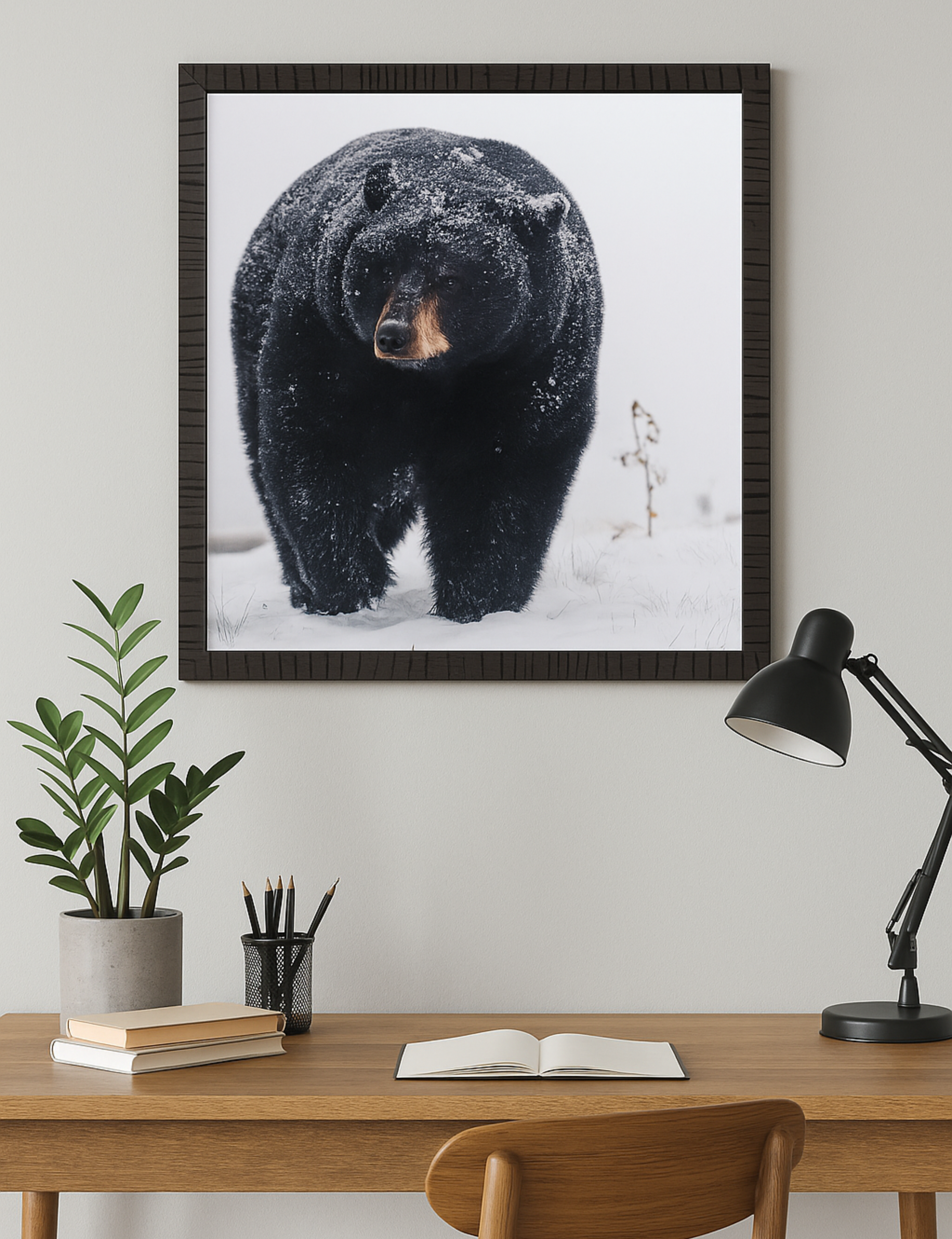 SNOWY BLACK BEAR