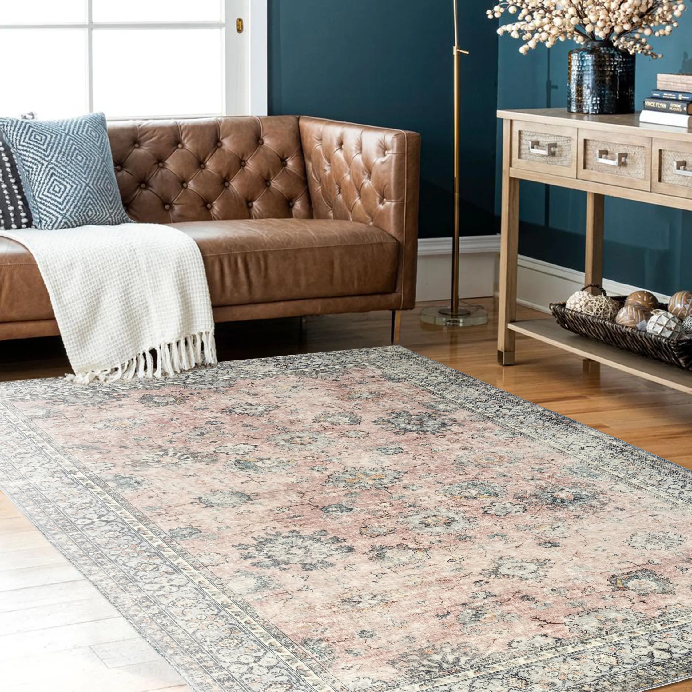 Vinatge Floral Area Rugs for Living Room