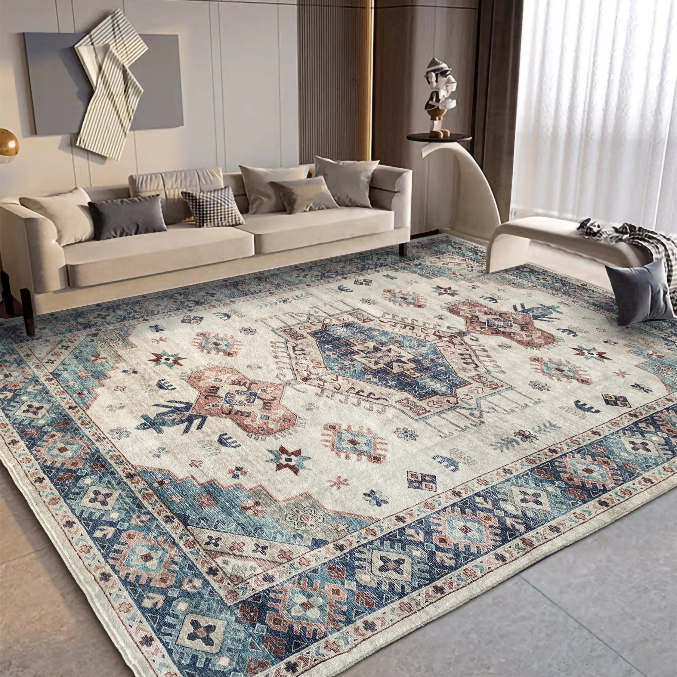 Tribal Geometric Area Rugs for Living Room