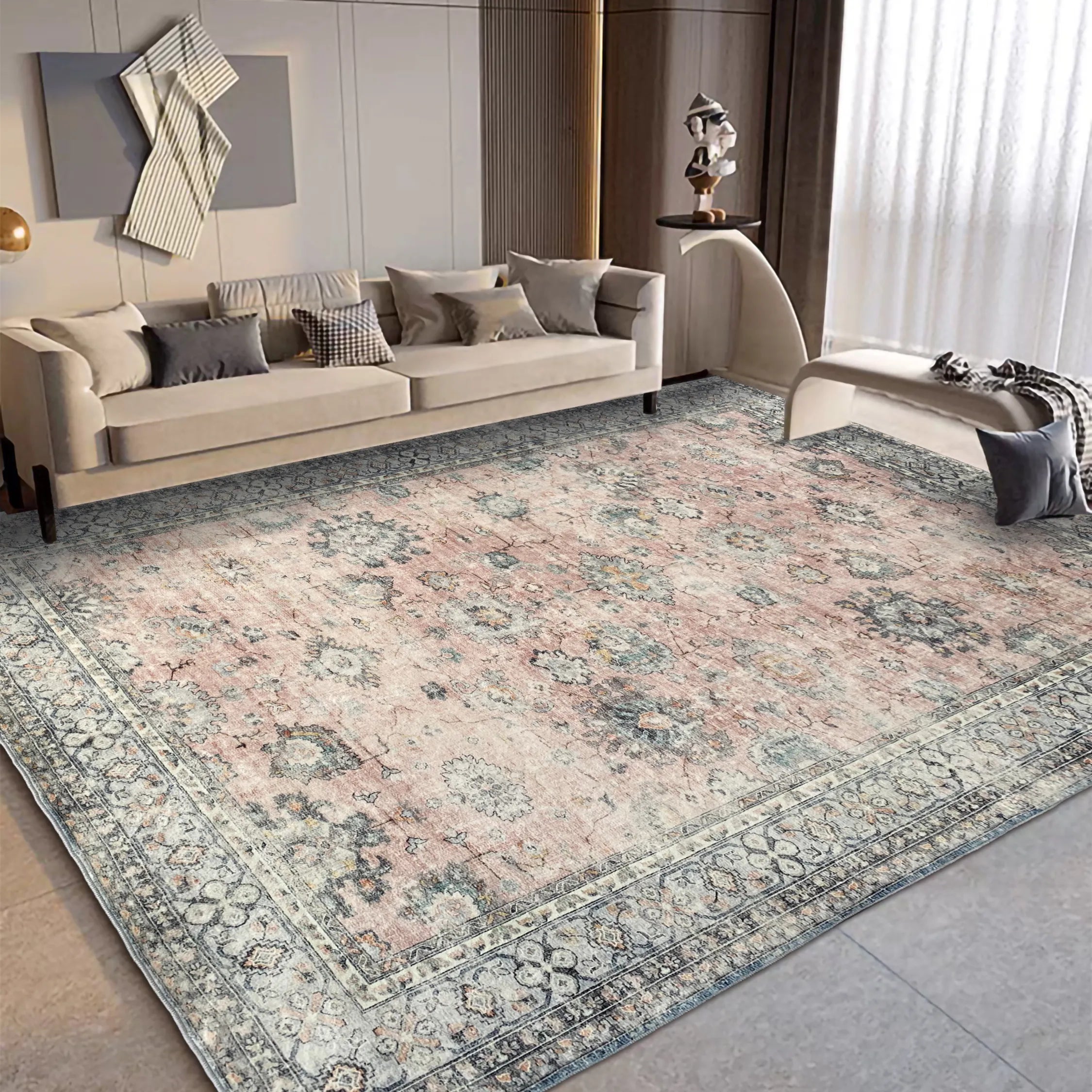 Vinatge Floral Area Rugs for Living Room