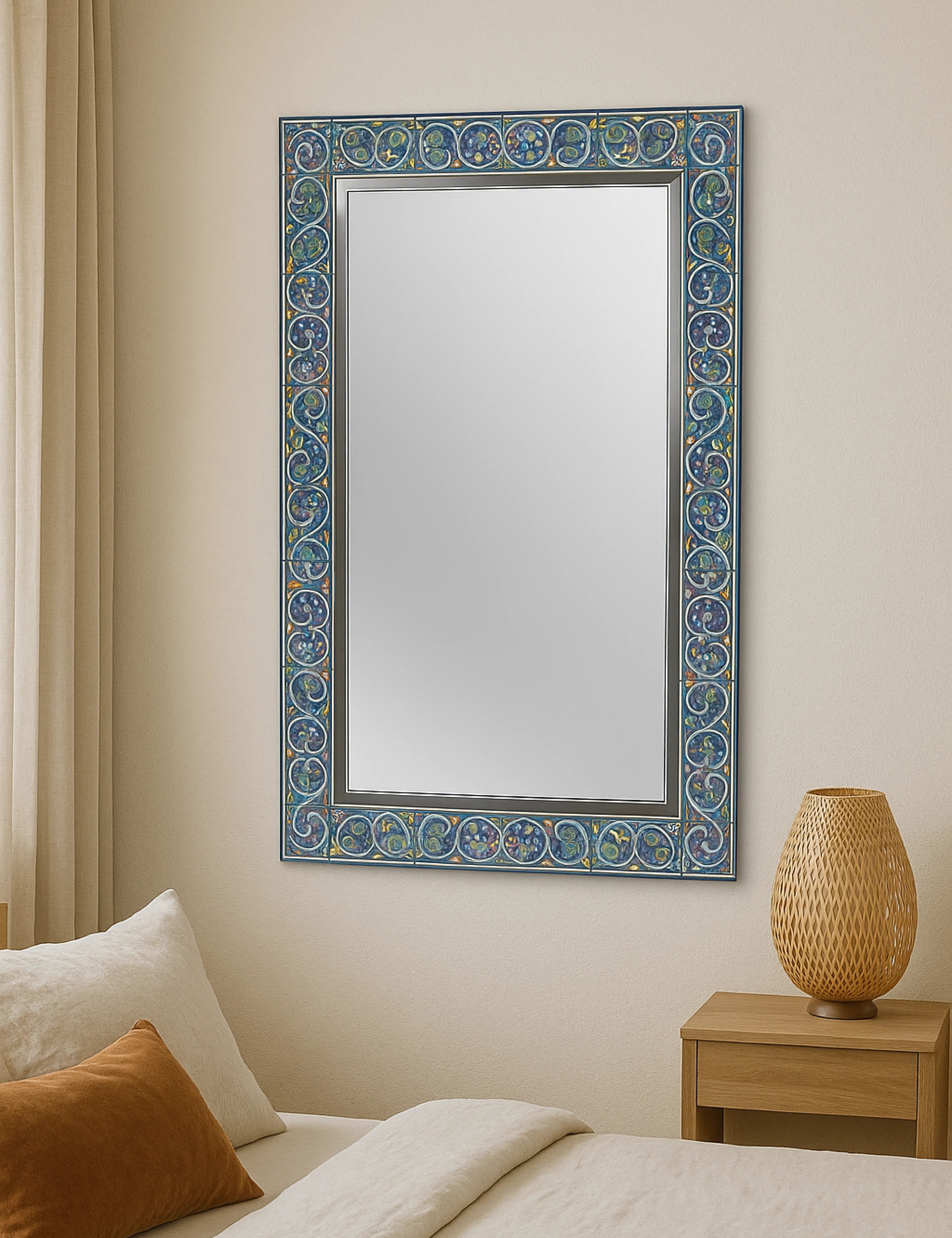 Blue Tile Mirror