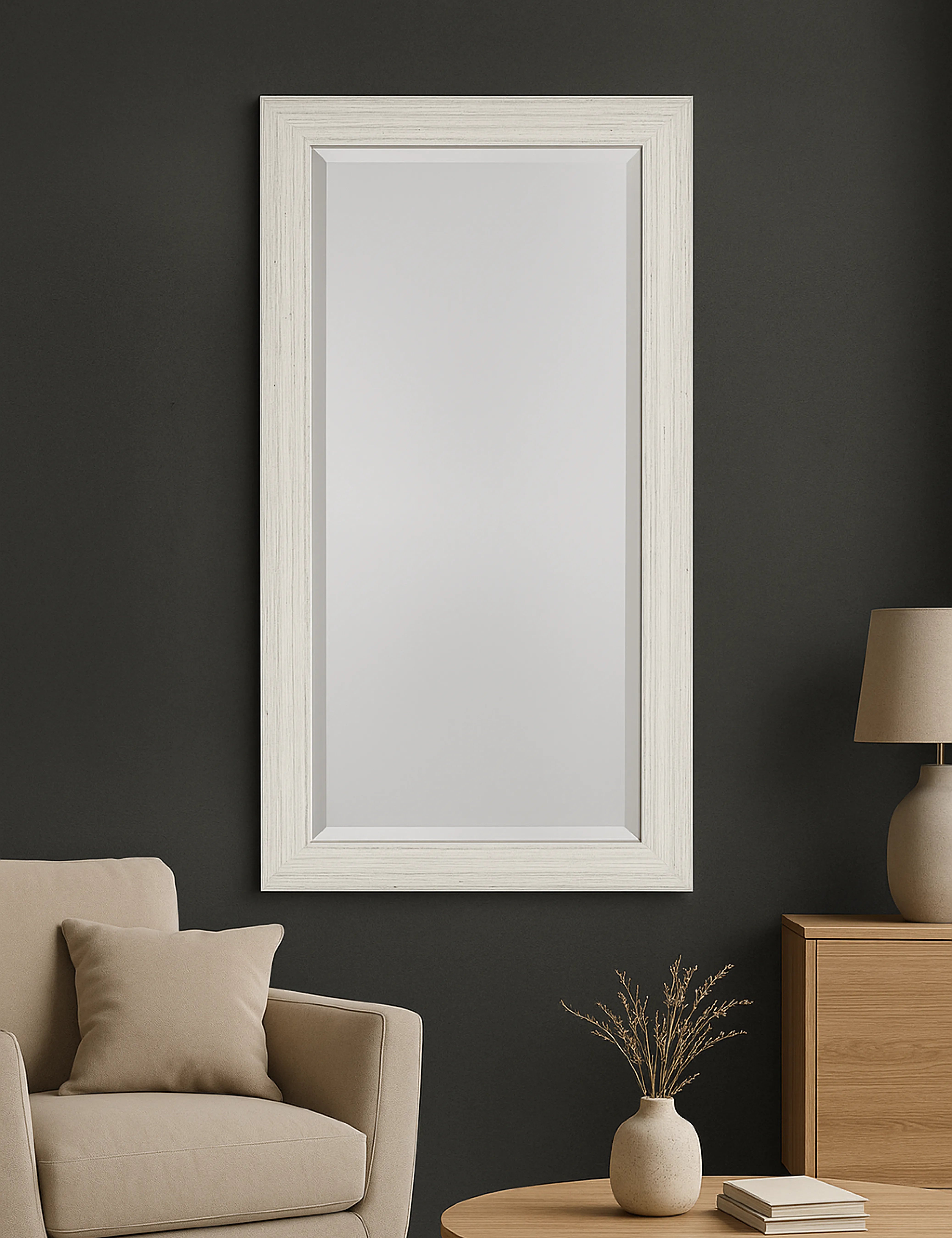 White Wash Mirror (Bevel Mirror)