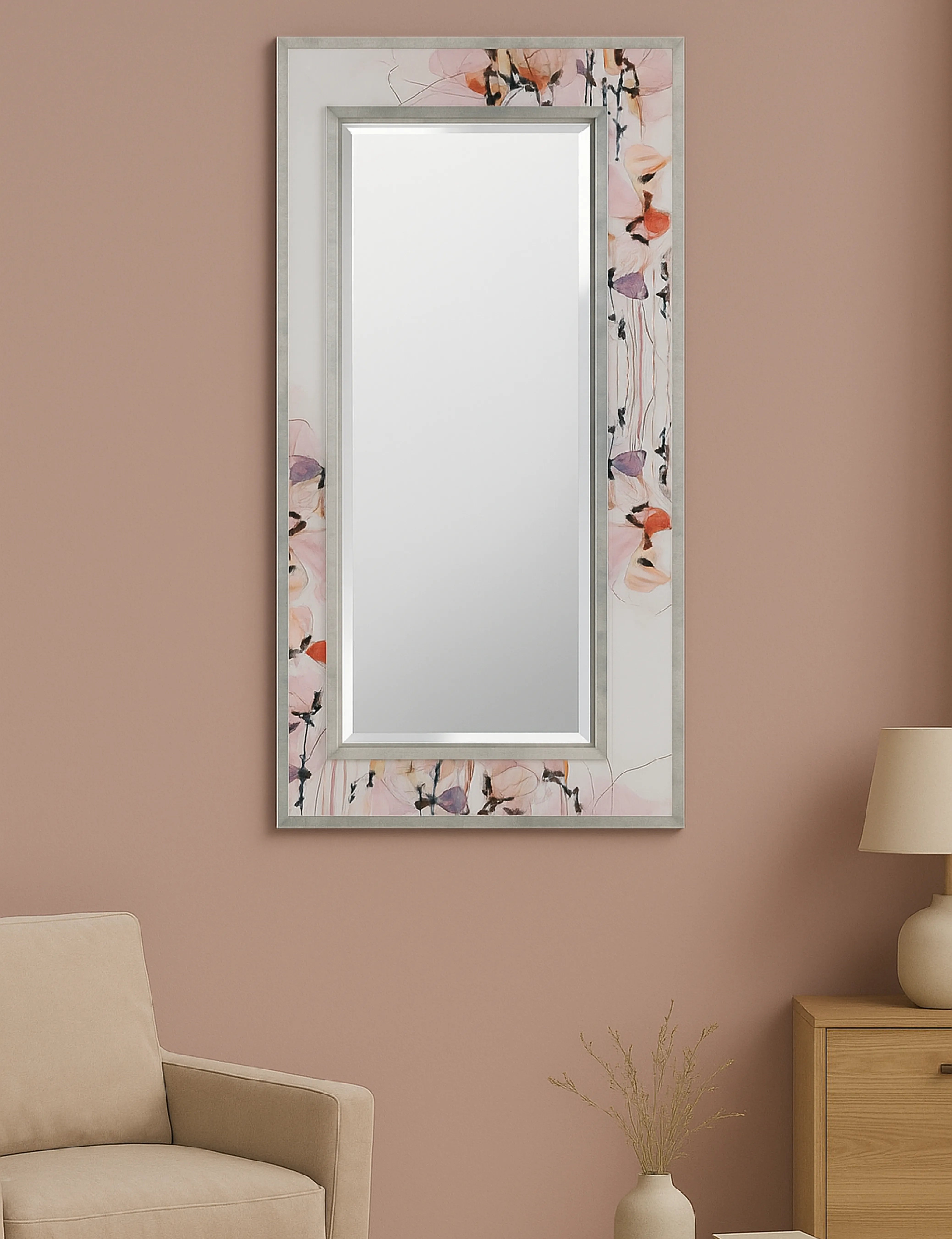 Floral Frame Mirror (Plain Mirror)