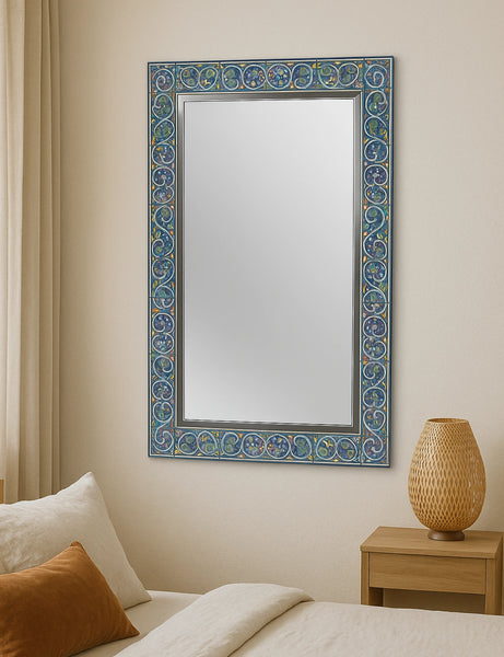 Blue Tile Mirror – Artezaib Interiors Inc.