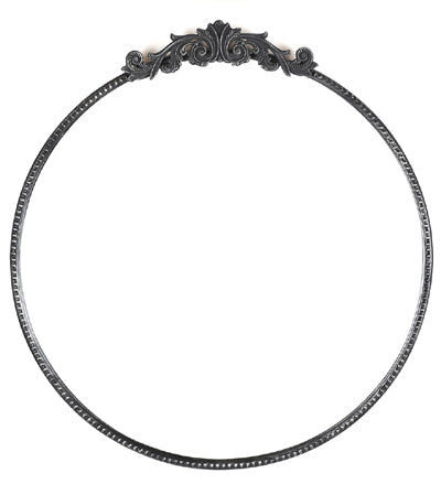 Black Round Mirror (30" x 32" x 1.5")