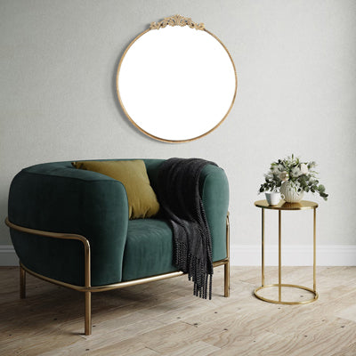Gold Round Mirror (30" x 32" x 1.5")