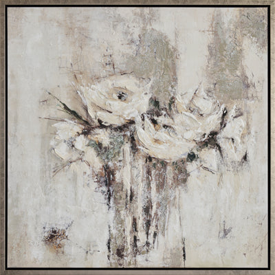 FLOWER V 35.4X35.4" PRINT+HANDPAINTED