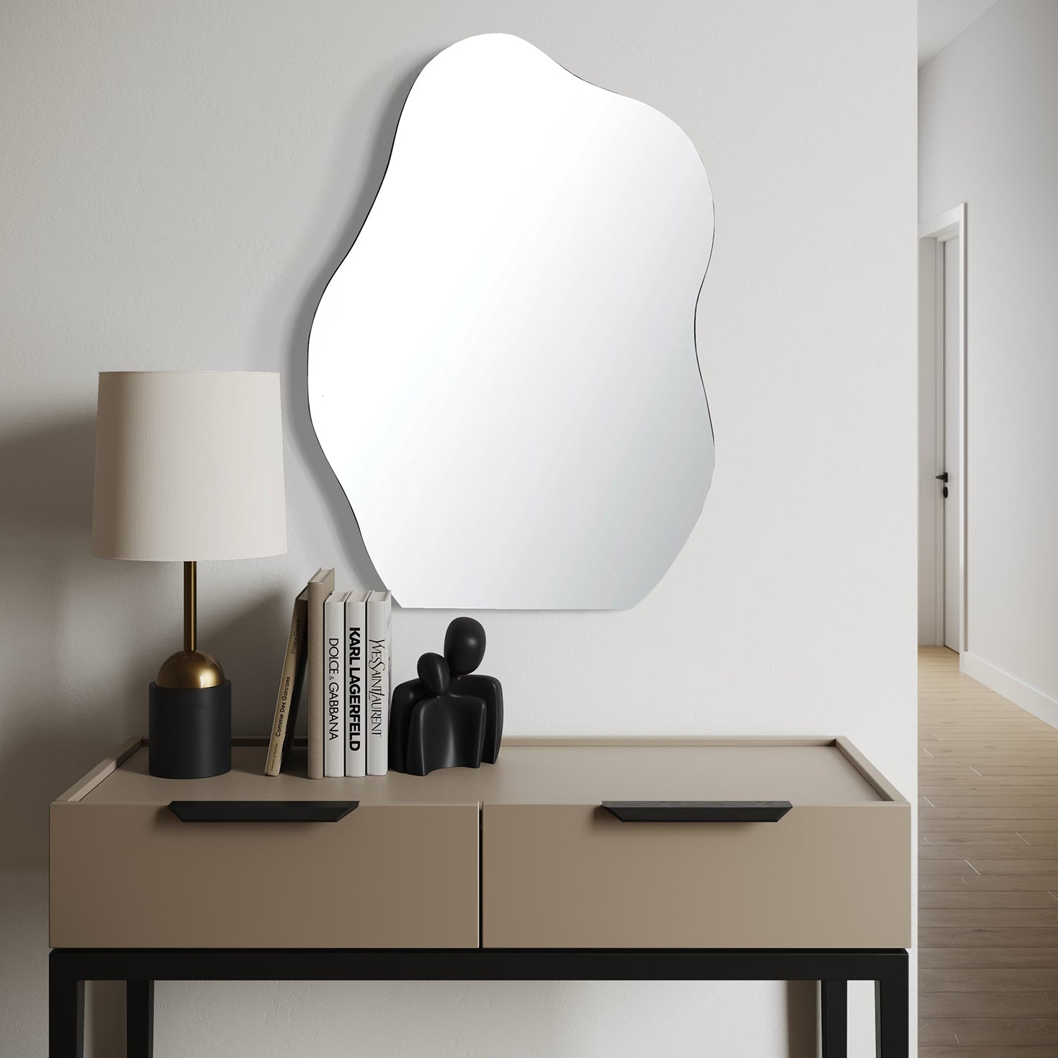 Black Shaped Mirror (20" x 28")