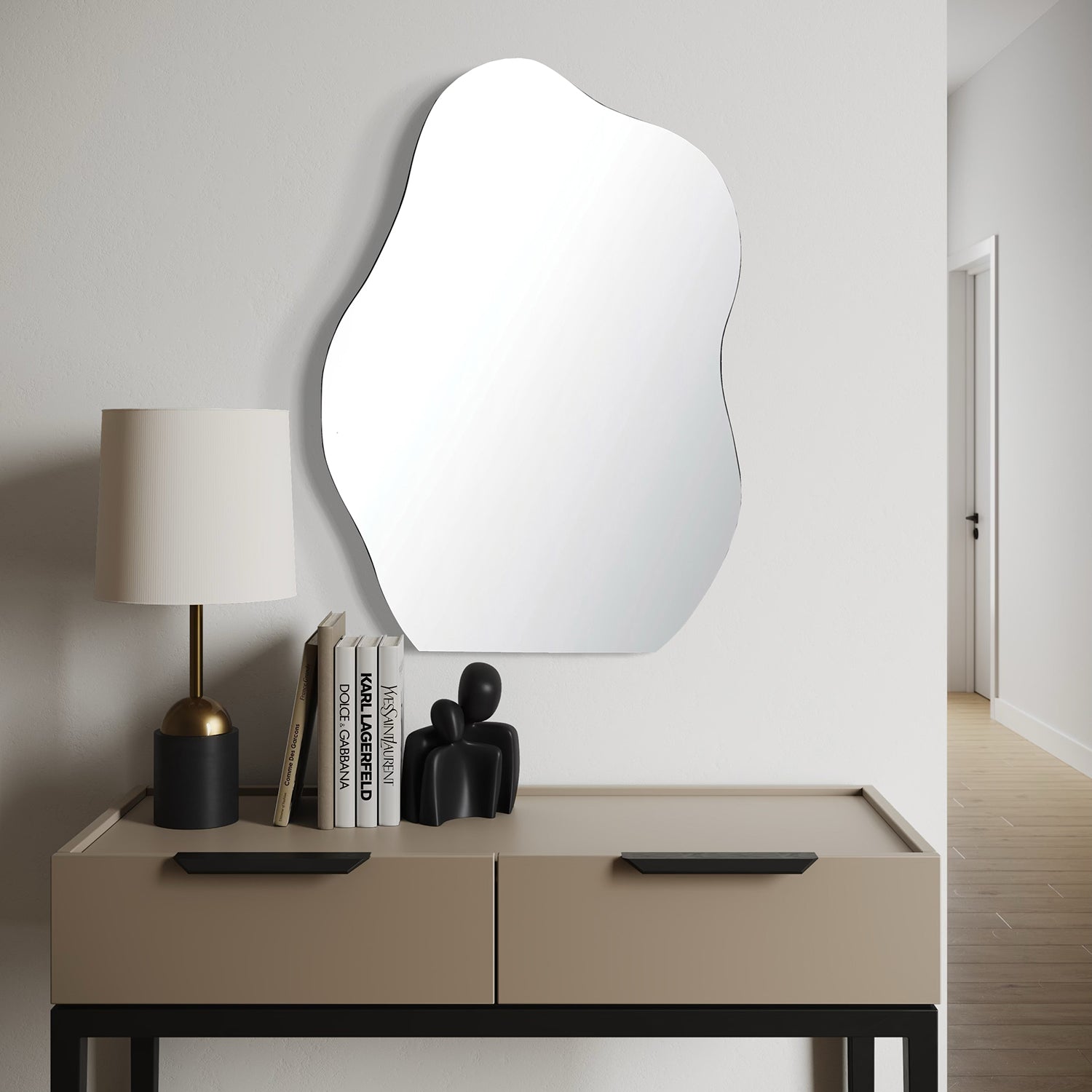 Black Shaped Mirror (26" x 38")
