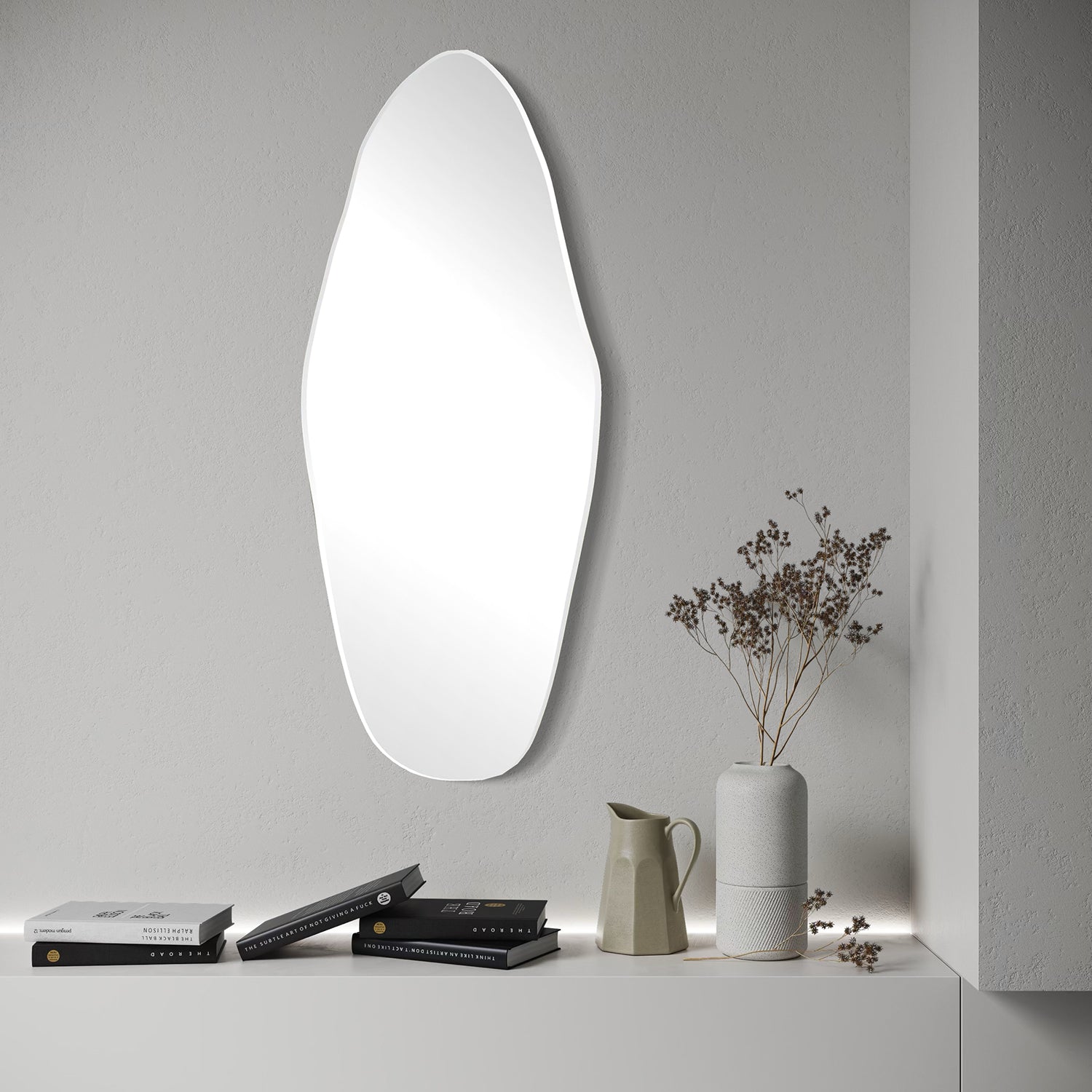 Shaped Bevel Mirror (19" x 47") – Style IMP9162