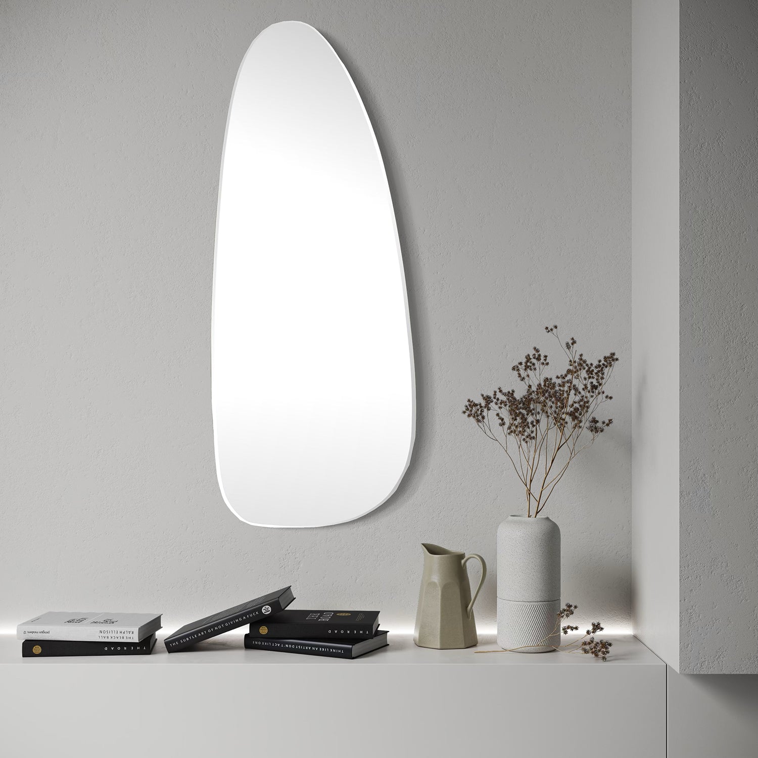 Shaped Bevel Mirror (19" x 47") – Style IMP9164