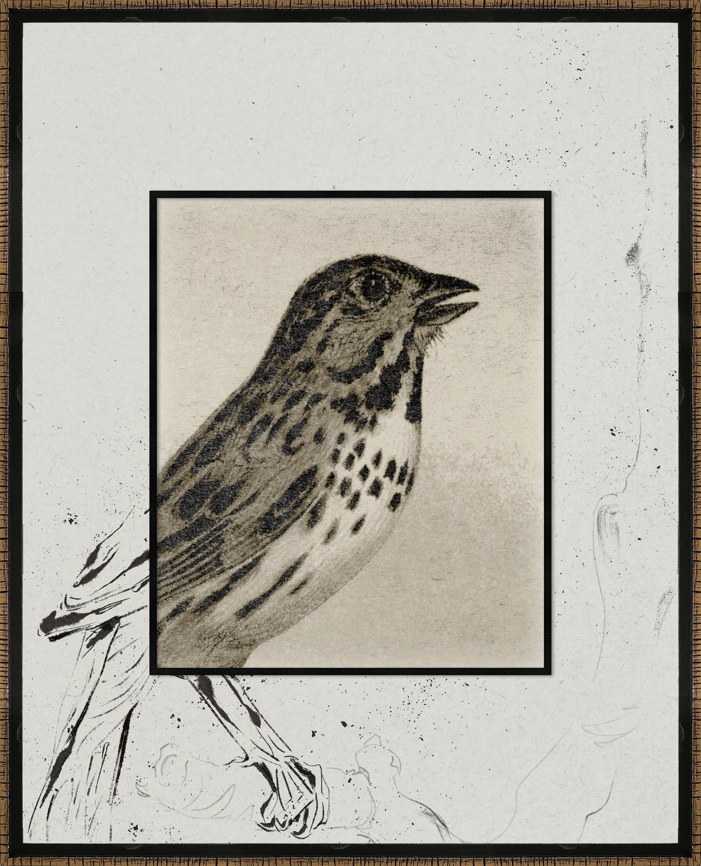 BIRD1 - Framed Glass Matted (17" x 21")