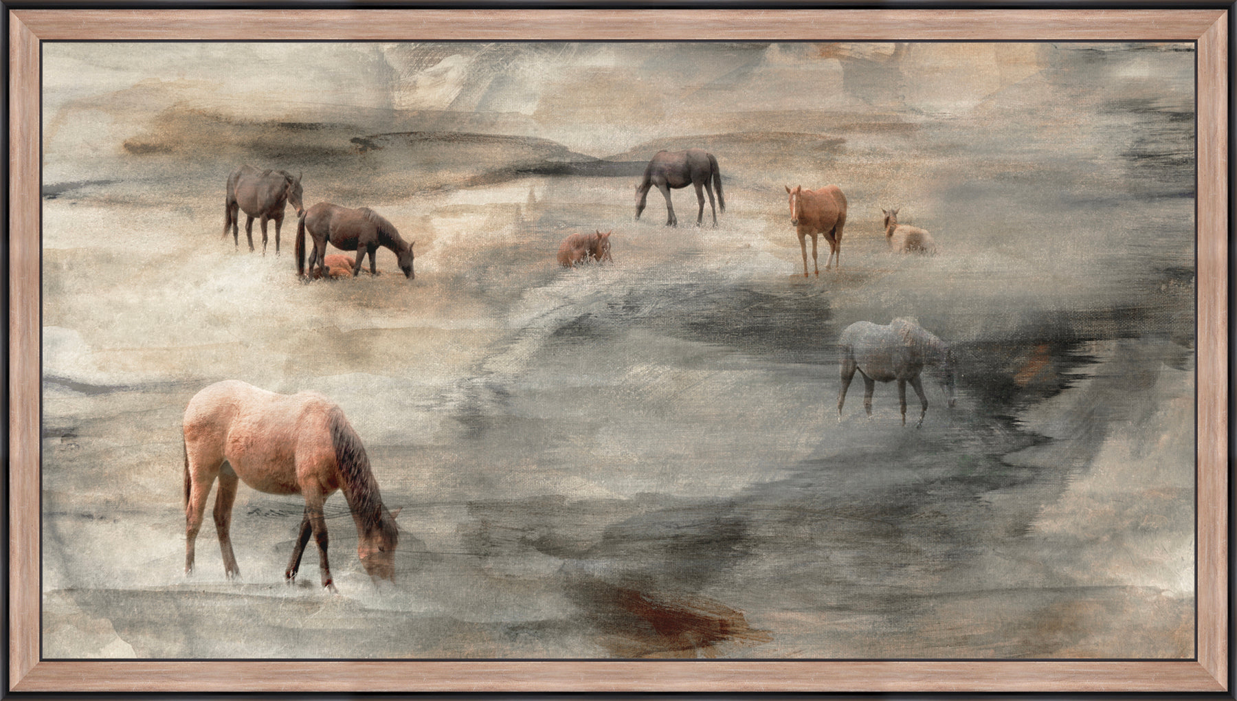 Grazing Horses (34" x 60")